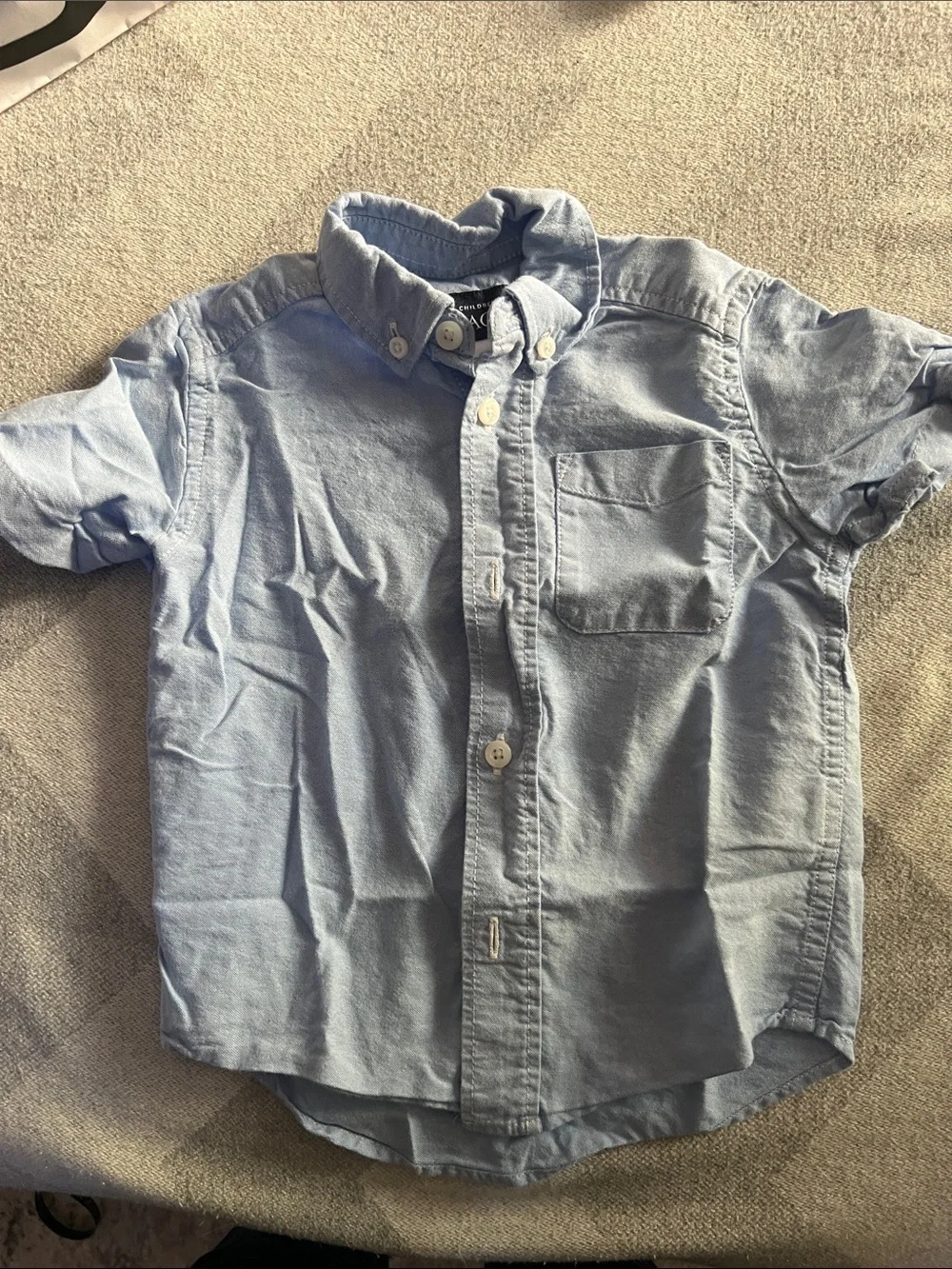 The Children's Place Light Blue Short Sleeve Button-Down Shirt